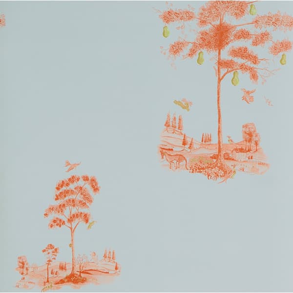 Pear Tree Sunset Orange, Wallpaper - Andrew Martin