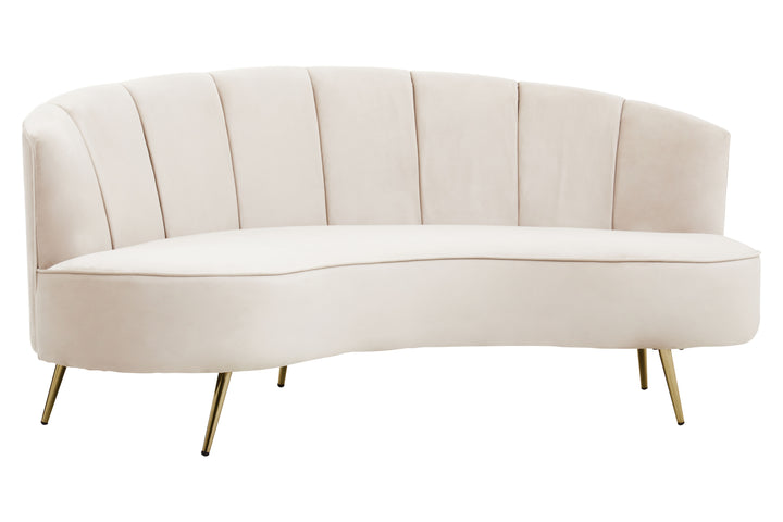 Hawk Three Seat Beige Velvet Sofa