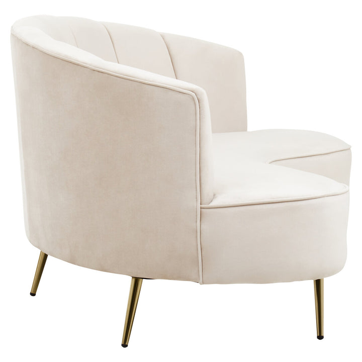 Hawk Three Seat Beige Velvet Sofa