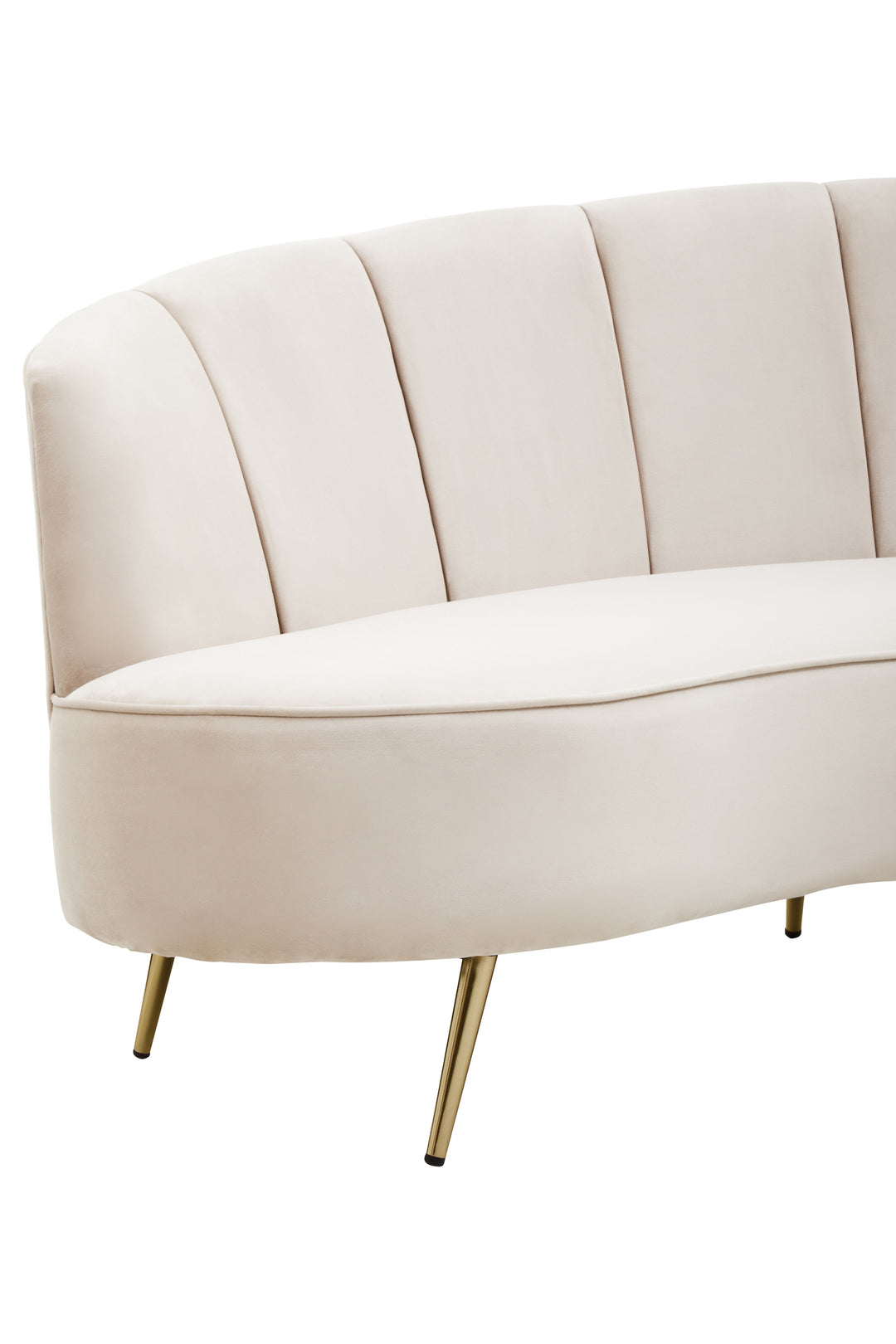 Hawk Three Seat Beige Velvet Sofa