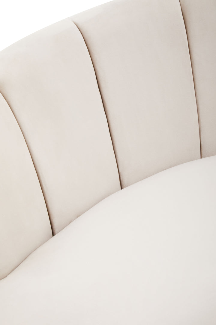 Hawk Three Seat Beige Velvet Sofa