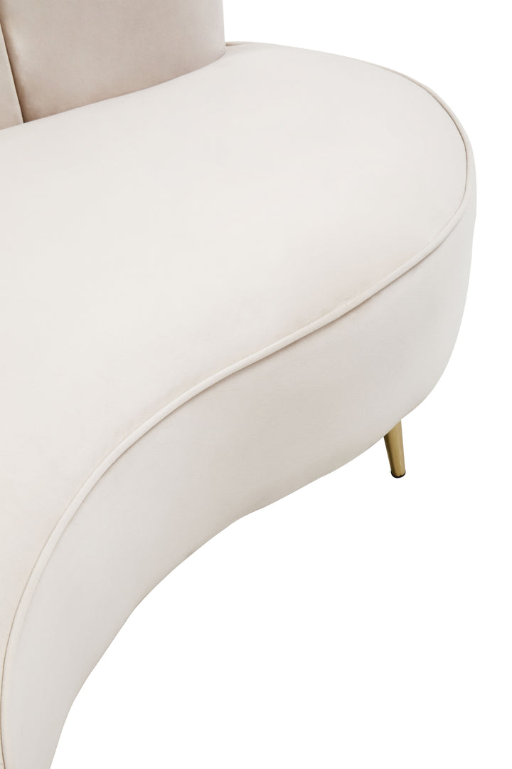 Hawk Three Seat Beige Velvet Sofa