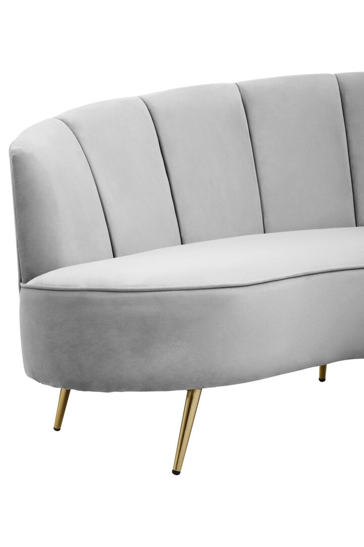 Hawk Three Seat Grey Velvet Sofa