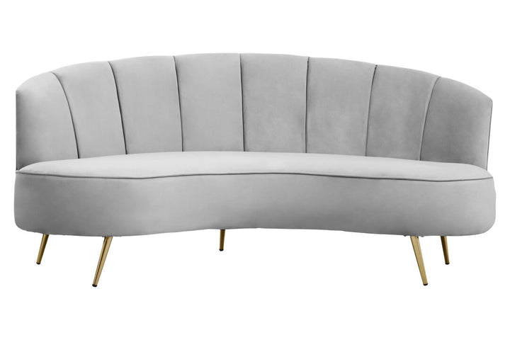 Hawk Three Seat Grey Velvet Sofa