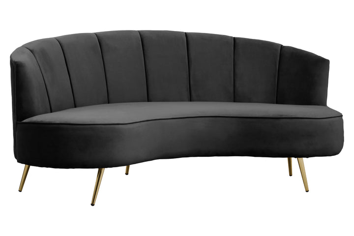 Hawk Three Seat Black Velvet Sofa