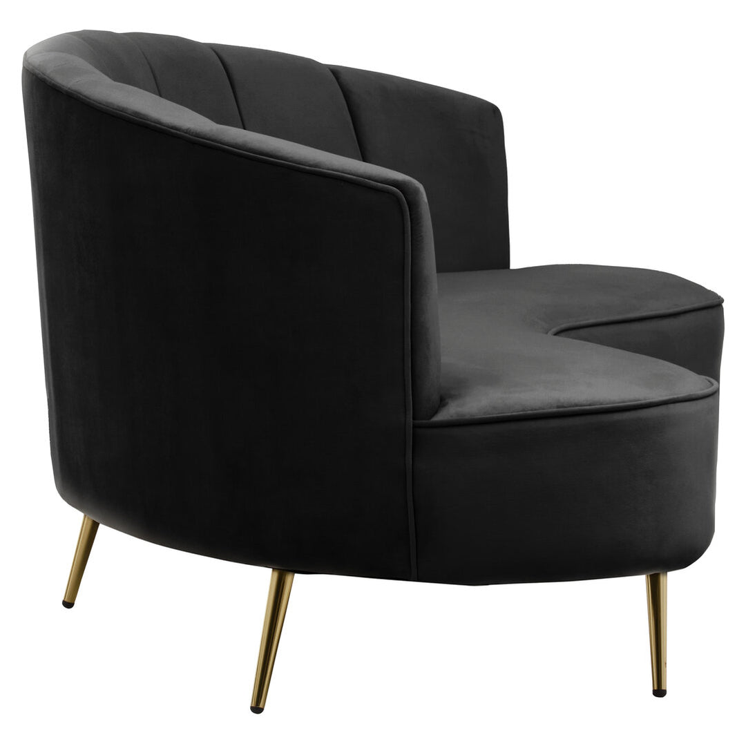 Hawk Three Seat Black Velvet Sofa