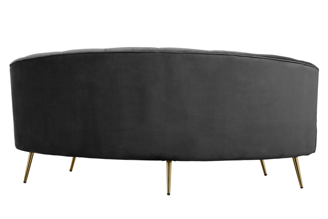 Hawk Three Seat Black Velvet Sofa