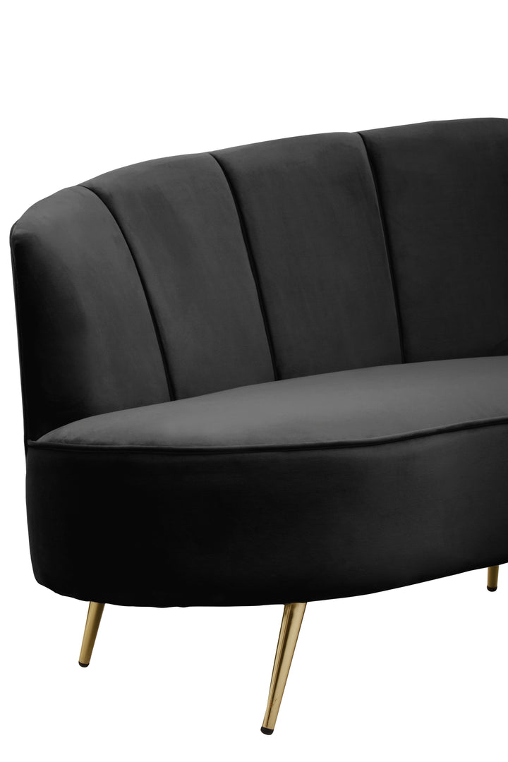 Hawk Three Seat Black Velvet Sofa
