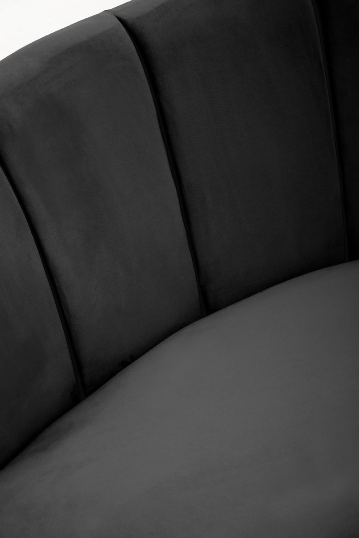 Hawk Three Seat Black Velvet Sofa