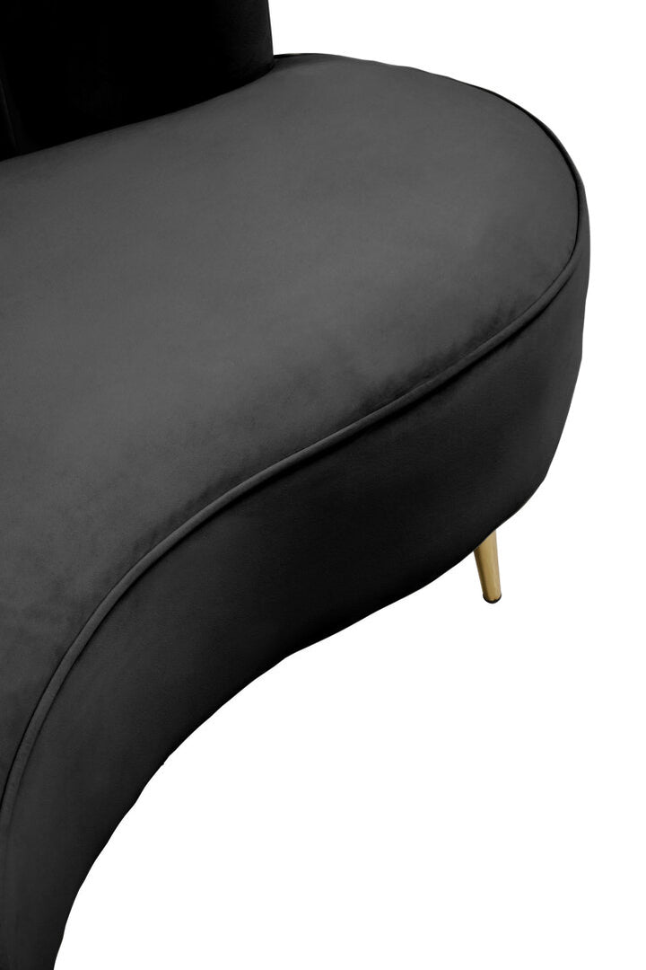 Hawk Three Seat Black Velvet Sofa