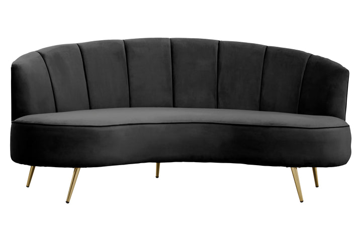 Hawk Three Seat Black Velvet Sofa