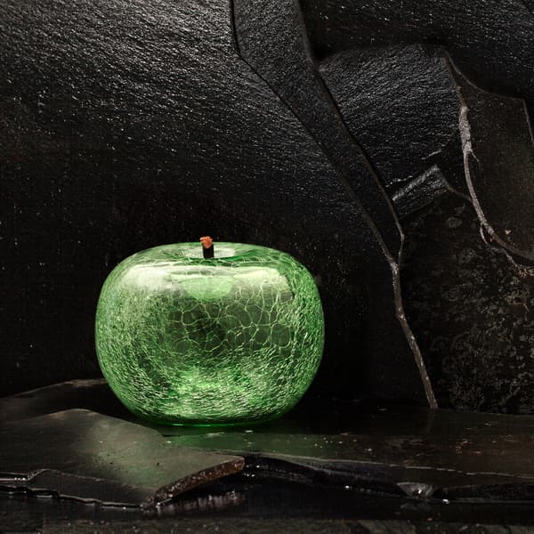 Apple - Crackled Emerald (36Cm X 26Cm), Fruit Sculpture, 36cm x 26cm - Andrew Martin