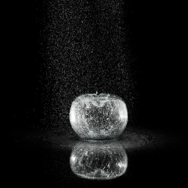 Apple Transparent Crackled, Apple Sculpture, 20cm x 16cm - Andrew Martin