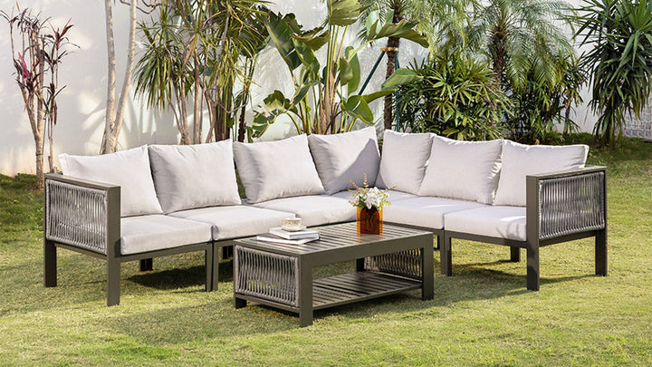 Coral 6 Seater L Shape Outdoor Sofa Set