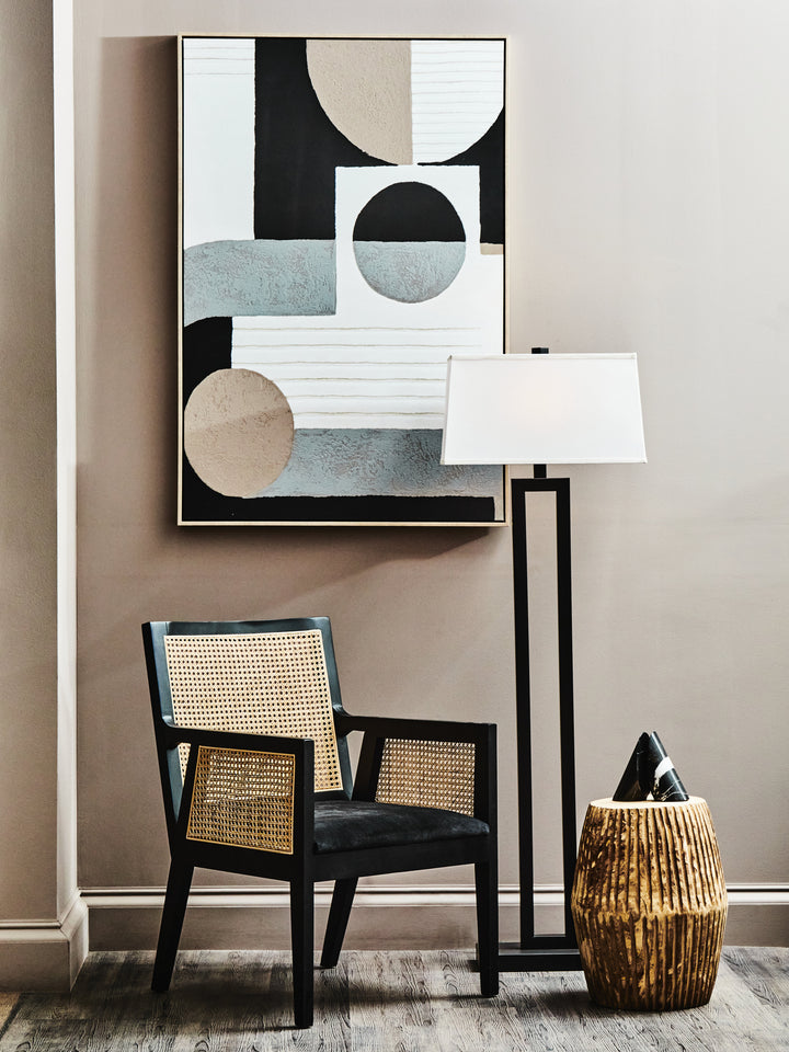 Lewis Black and White Floor Lamp