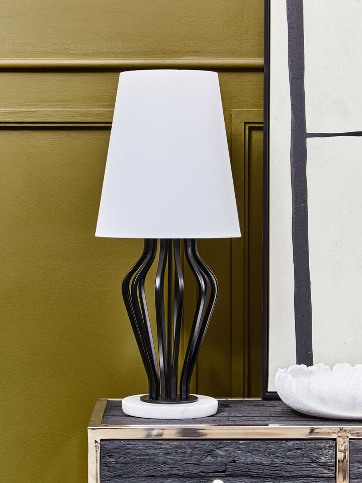 Sparky Black And White Table Lamp