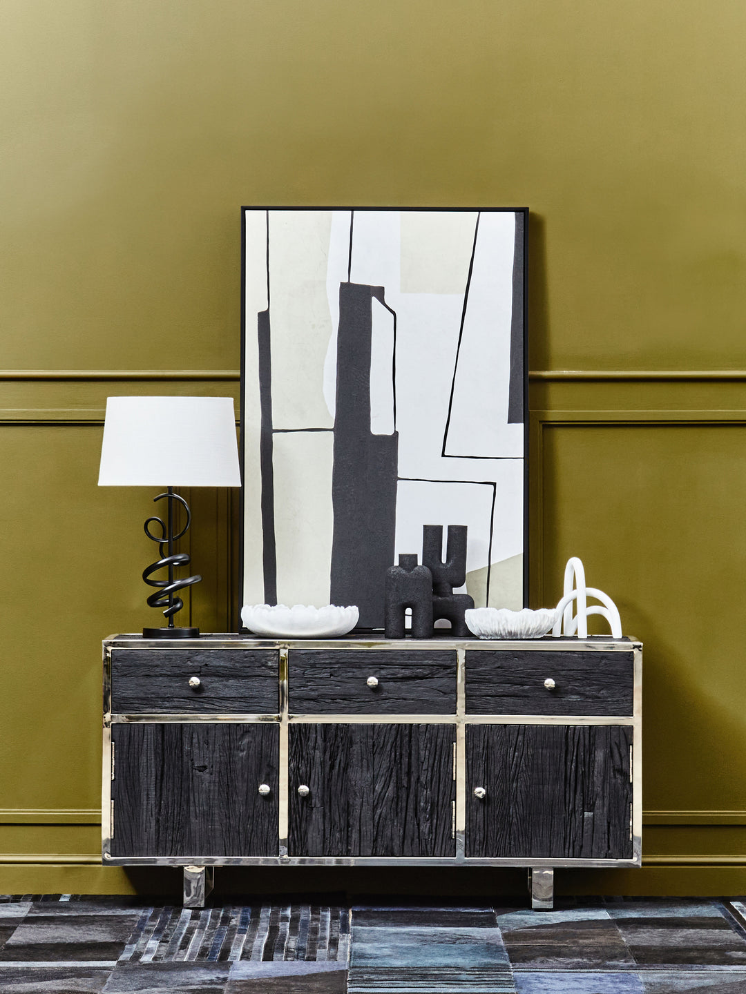 Sparky Matte Black Squiggle Table Lamp