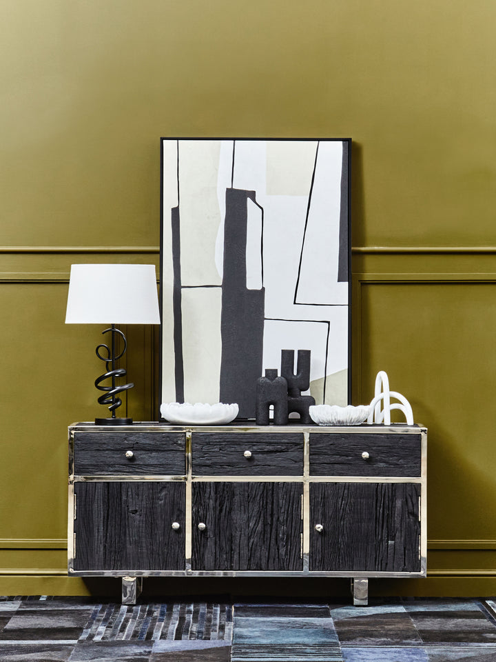 Sparky Matte Black Squiggle Table Lamp