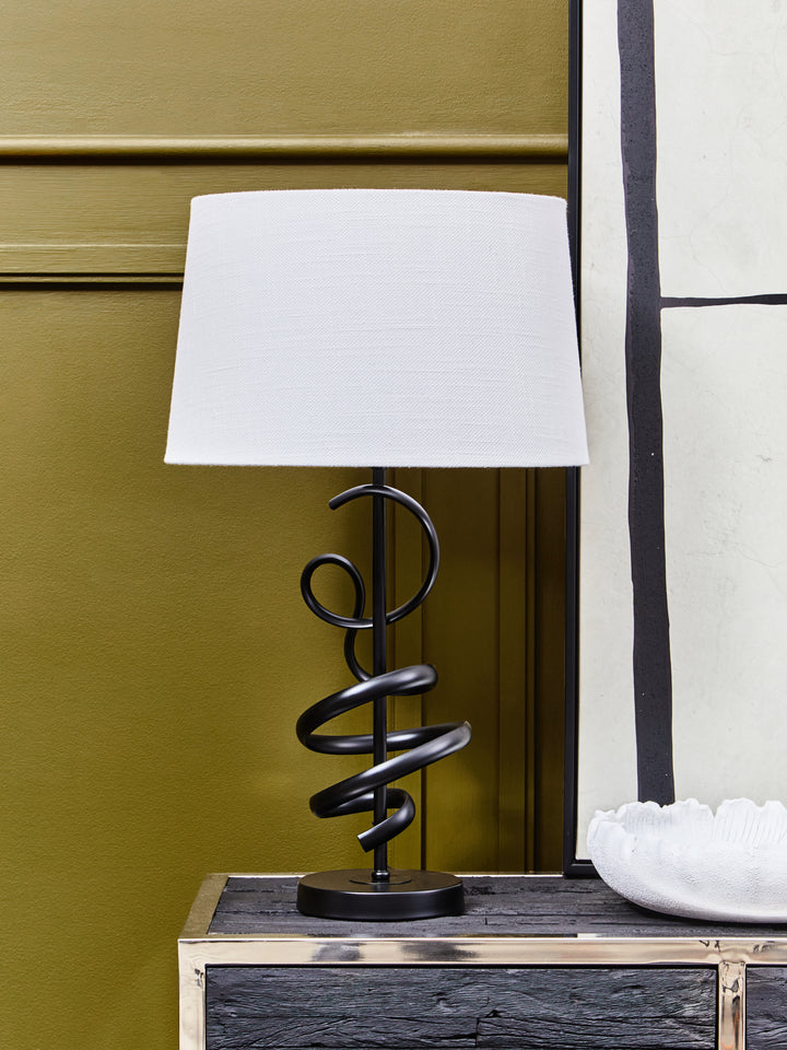 Sparky Matte Black Squiggle Table Lamp