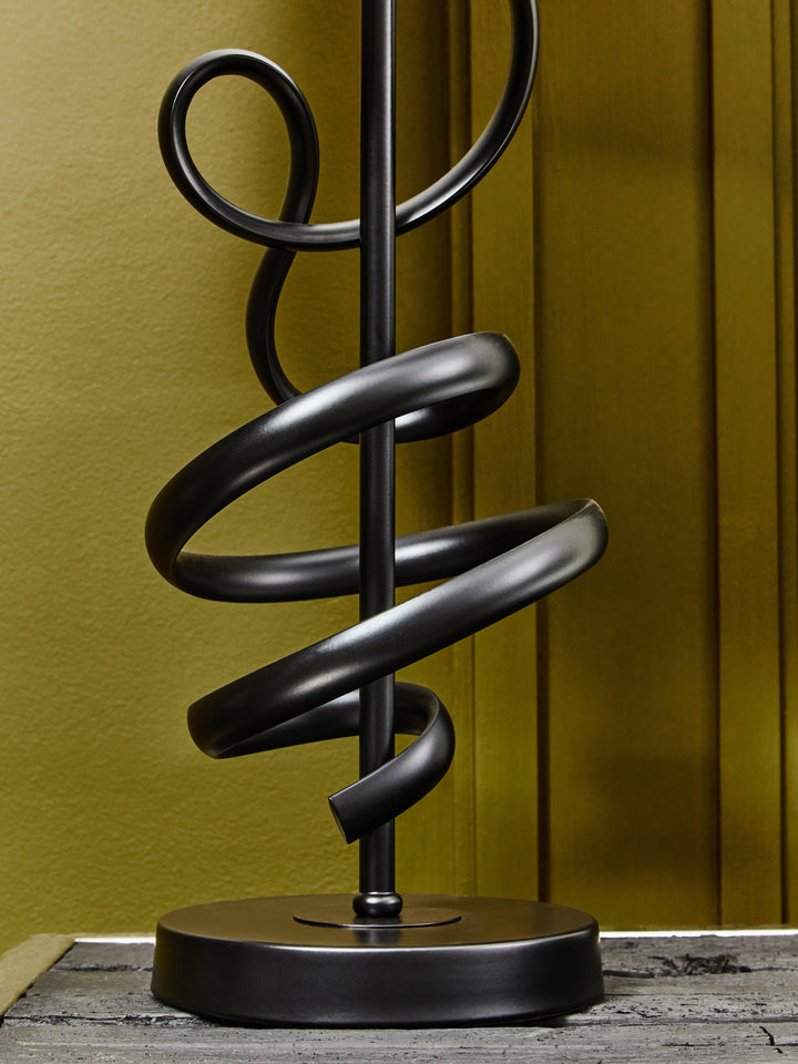 Sparky Matte Black Squiggle Table Lamp