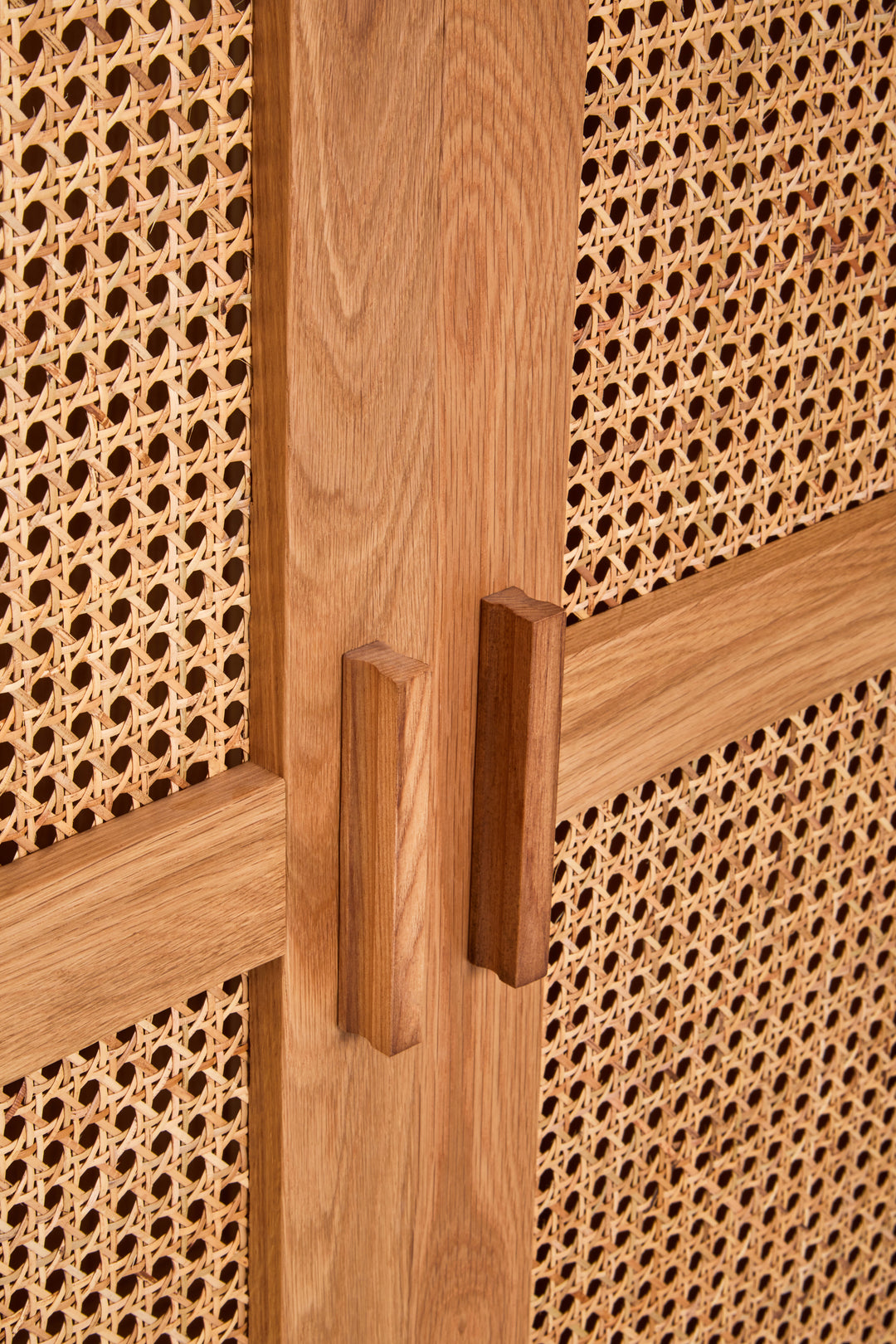 Pigeon 2 Door Natural Rattan And Oak Cabinet