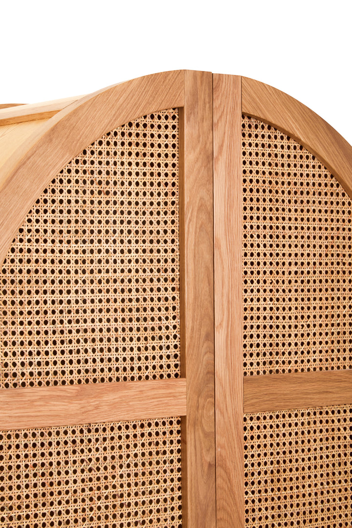 Pigeon 2 Door Natural Rattan And Oak Cabinet