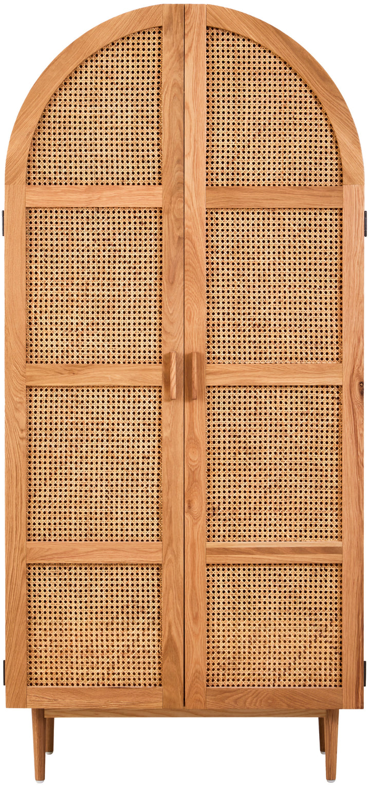 Pigeon 2 Door Natural Rattan And Oak Cabinet