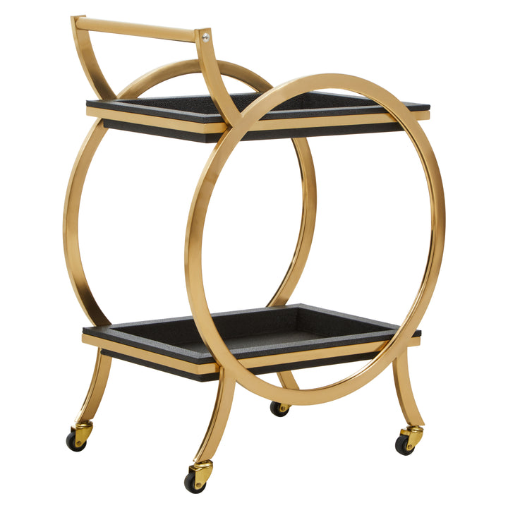 Petey Two Tier Black Serving Trolley