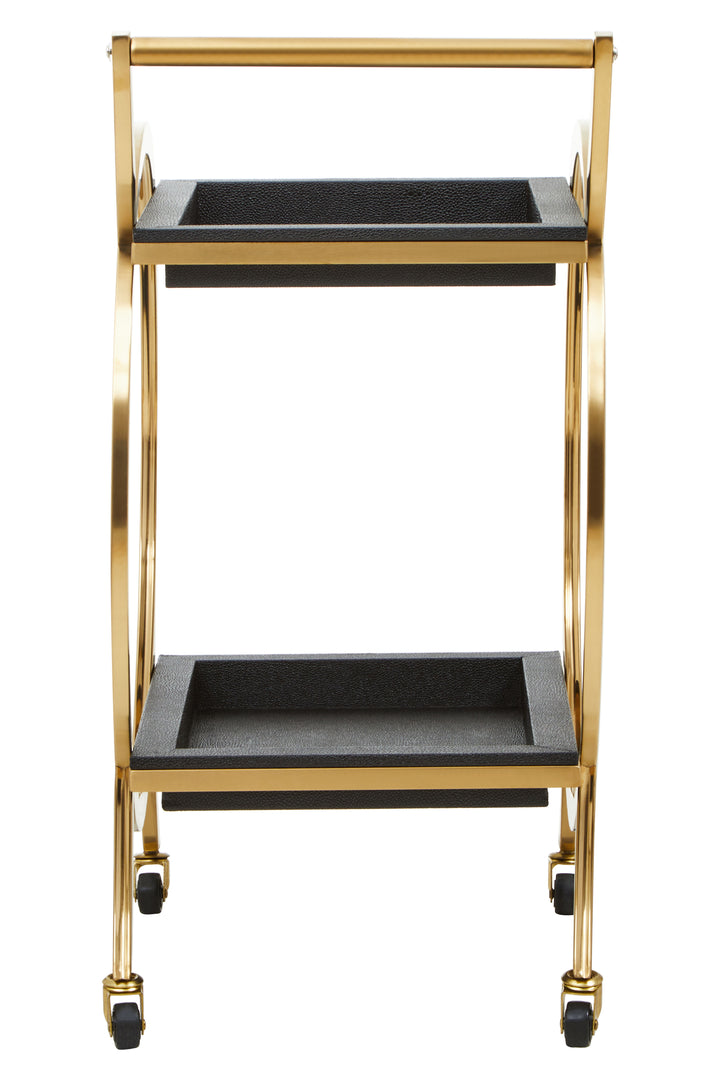 Petey Two Tier Black Serving Trolley