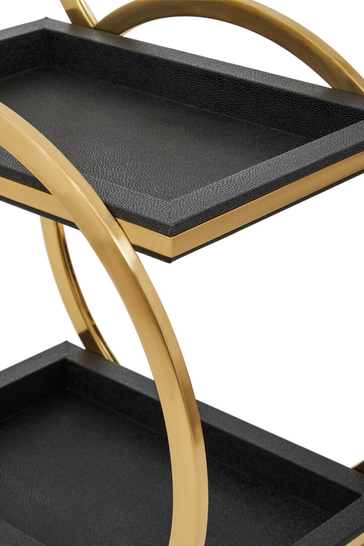 Petey Two Tier Black Serving Trolley