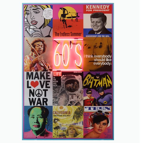 Neon - The Sixties 100X150, 100cm x 150cm - Andrew Martin