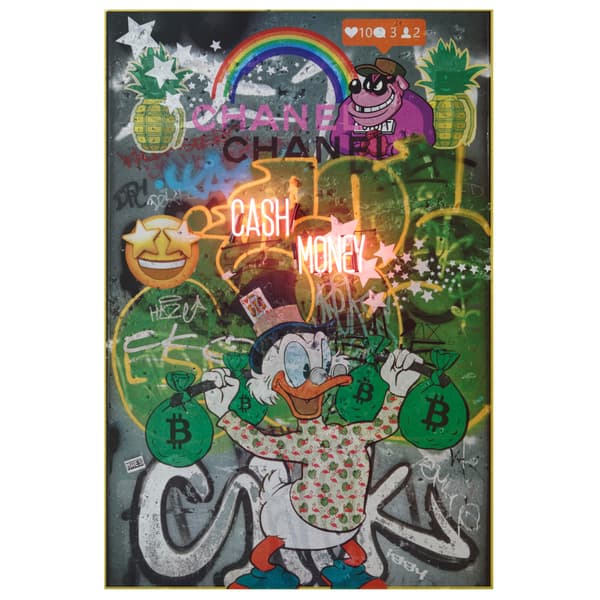 Neon - Scrooge / Cash Money 100X150, 100cm x 150cm - Andrew Martin