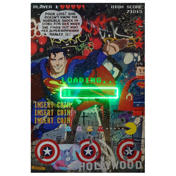 Neon - Superman Loading 100X150, 100cm x 150cm - Andrew Martin