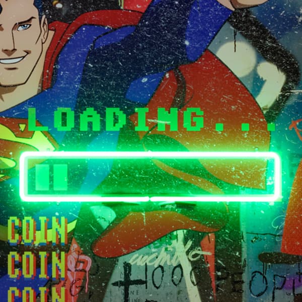 Neon - Superman Loading 100X150, 100cm x 150cm - Andrew Martin