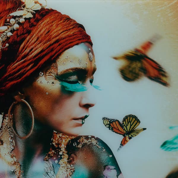Girl With Butterflies 200X150 - Artwork, 200cm x 150cm - Andrew Martin