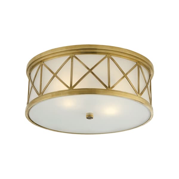 Montpelier Flush Brass, Ceiling Light, Large, Hand-Rubbed Antique Brass - Andrew Martin