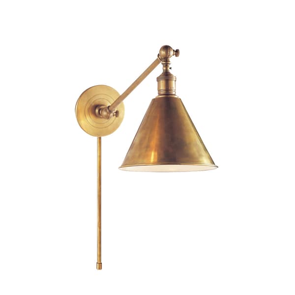 Boston Wall Light Brass, Wall Light, Hand-Rubbed Antique Brass - Andrew Martin