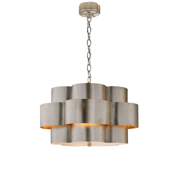 Arabelle Pendant  Silver, Pendant Light, Burnished Silver Leaf - Andrew Martin