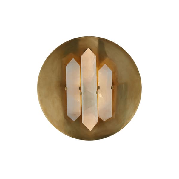 Halcyon Round Wall Light, Wall Light, Brass/Neutral - Andrew Martin