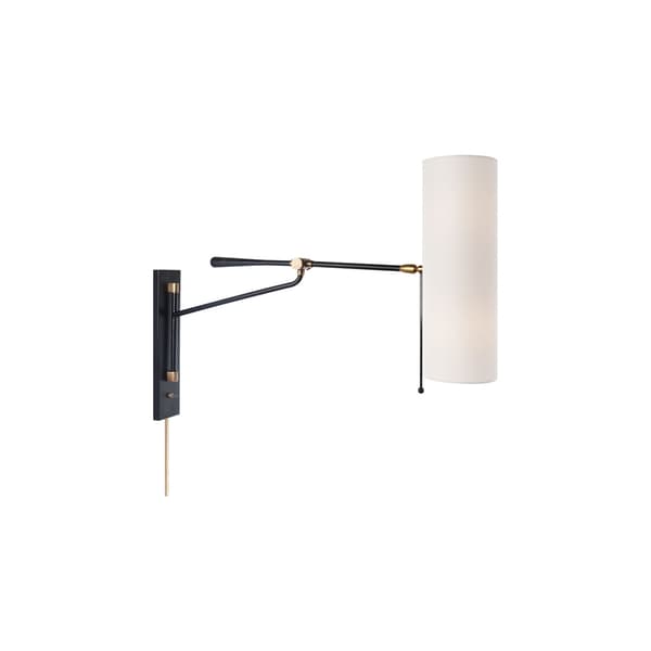 Frankfort Wall Light Iron, Wall Light, Antique Brass/Black - Andrew Martin