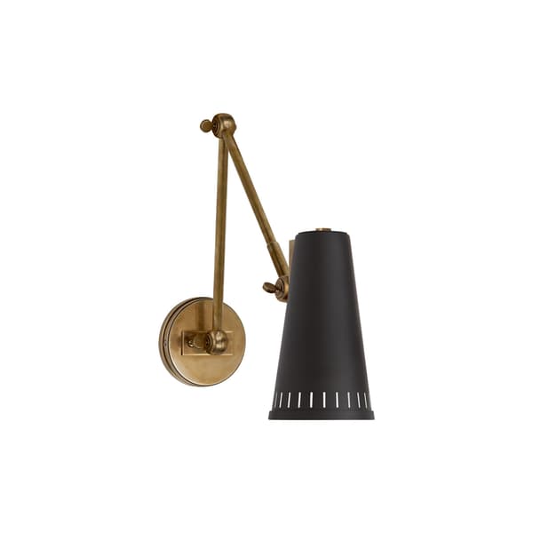 Antonio Wall Light Black, Wall Light, Antique Brass/Black - Andrew Martin