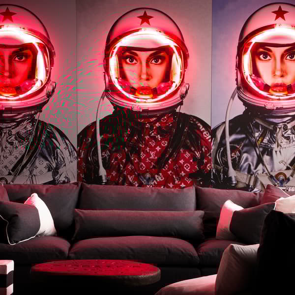 Neon - Space Girl In Silver Only 100X150, 100cm x 150cm - Andrew Martin