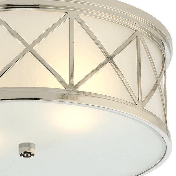 Montpelier Flush Nickel, Ceiling Light, Large, Polished Nickel - Andrew Martin