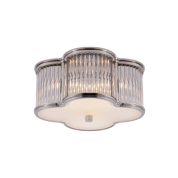 Basil Ceiling Light Large Nickel, Ceiling Light, Large, Polished Nickel & Glass - Andrew Martin