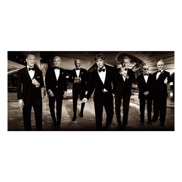 Hollywood Big Shots, Plexiglass Artwork, 250cm x 120cm, Black/White - Andrew Martin