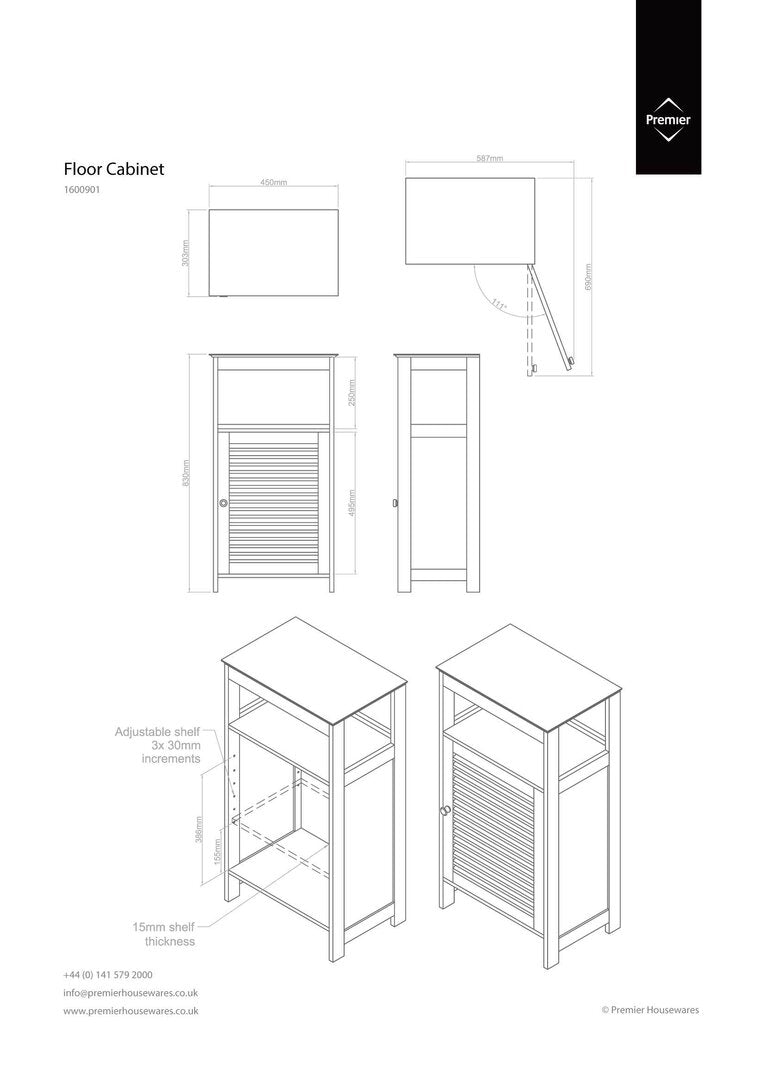 Chickadee White Wood Floor Cabinet