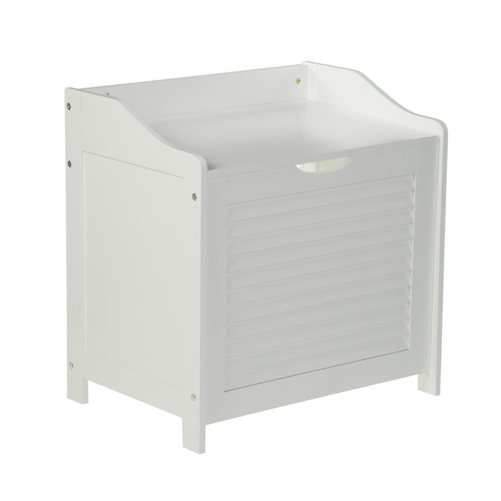 Chickadee White Wood Laundry Storage Cabinet