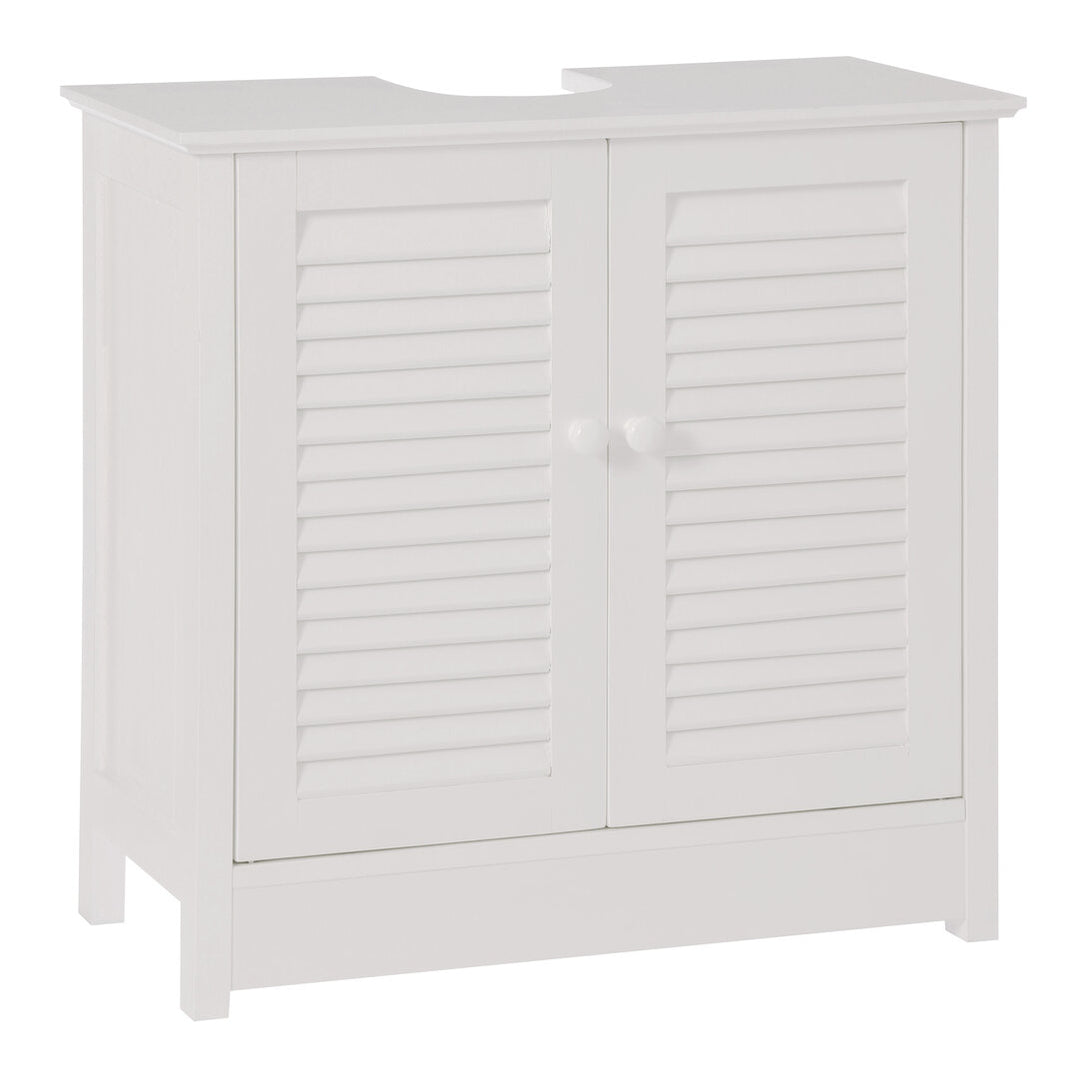 Chickadee White Wood Under Sink Bathroom Cabinet