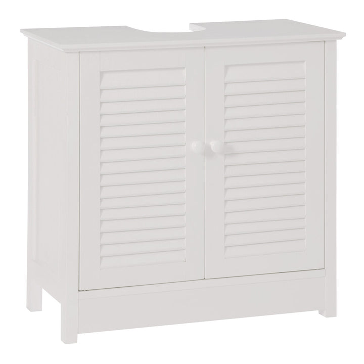 Chickadee White Wood Under Sink Bathroom Cabinet