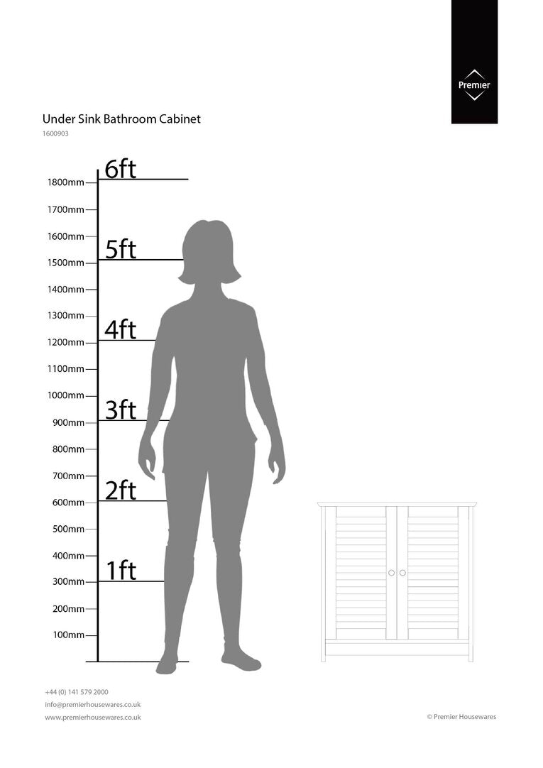 Chickadee White Wood Under Sink Bathroom Cabinet